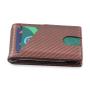 Fashion leather money clip wallet carbon fiber leather rfid money clip slim wallet for men