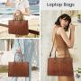 LOVEVOOK 2024 Hot Sale Vintage Leather Computer Bag Business Handbag Large Capacity Laptop Tote Work Bags Laptop Bag for Women