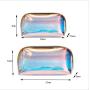 Gelory Fashion Holographic Clear PVC Makeup Pouch Waterproof Glitter Laser Shell TPU Cosmetic Bag
