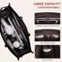 LOVEVOOK 15.6 In Canvas PU Leather Work Bag 2pc/set Waterproof Briefcase Laptop Office Work Tote Shoulder Handbag Bag for Women