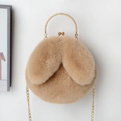 Custom plush Tote bag rabbit cute shape design decorative storage shopping niche design plus logo zipper bag