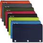 Gelory Multicolor Custom Logo 3 Rings Binder Zipper Stationery Bag Large Capacity Pencil Pouch For School And Offices