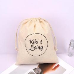 New Arrival Drawstring Cotton Packing Bag For Cosmetic Skincare Product Gift Reusable Custom Logo Printed Muslin Pouch
