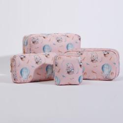 Custom Printed Pattern Portable Travel Makeup Bag Cosmetic Bags Or Pouches Floral Makeup Bag Nylon Zipper Pouch