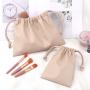 Custom Logo Printed Emboss Pu Leather Drawstring Bag For Cosmetic Waterproof Packaging Gift Makeup Dust Leather Pouch