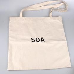 Custom Logo Printing Canvas Fabric Handle Shopping Bag Clothes High Quality Tote Gift Cotton Bag