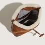 2024 autumn and winter new lamb wool stitching versatile Tote Bag armpit tide popular wool bag
