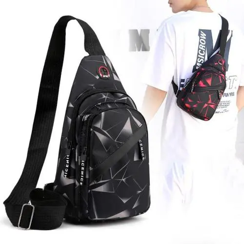 KBW462 Chest Bag Men Ins New Fashion Crossbody Bag Lightweight Outdoor Sports Casual Shoulder Bag Tide