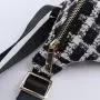 Keymay Stock New Design Chest Bag Plaid Tweed Belt Bag Running Waist Bag For Women Fanny Pack Crossbody
