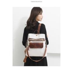 KBW025 2023 Hot Selling Soft Leather Patchwork Backpack for Men and Women Daily Commuting Single Shoulder Bag PU Travel Backpack