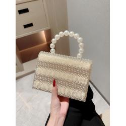 Good quality pearls clutch bag women square purses dress clutch bag champagne pearl luxury dinner clutch bag evening handbags