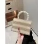 Good quality pearls clutch bag women square purses dress clutch bag champagne pearl luxury dinner clutch bag evening handbags