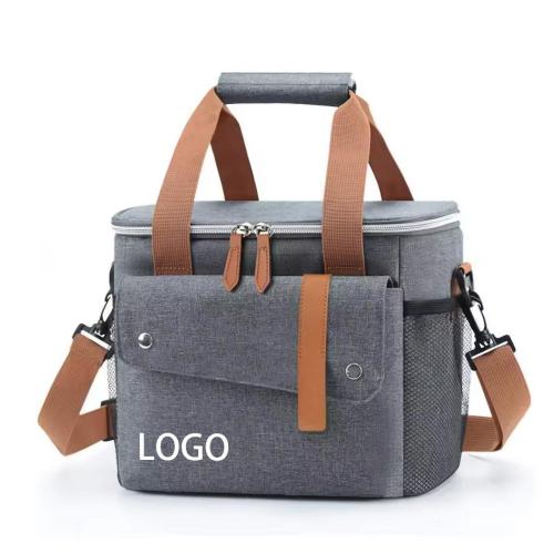 Customized Logo Insulated Thermal Bags Soft Tote Bento Lunch Box Portable Picnic Cooler Bag with Shoulder Strap