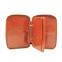 Customized A5 genuine leather travel organizer holder wallet zipper folder portfolio