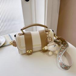 Custom Tote Bag Plush Pendant PU Portable Decorative Zipper Single Shoulder Chain Niche Design Plus Logo