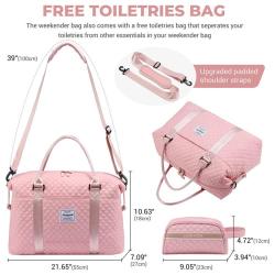 Custom 2PCS/SET Travel Overnight Weekender Bag with Toiletry Bag Carry On Sports Tote Gym Duffel Bag for Women