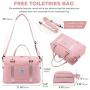 Custom 2PCS/SET Travel Overnight Weekender Bag with Toiletry Bag Carry On Sports Tote Gym Duffel Bag for Women