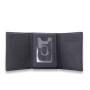 Birthday gift men wallet genuine leather RFID trifold leather wallet with ID window flip