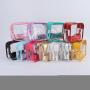 New Trends Women Zipper Closed Concert purse Transparent Cosmetic Bag Designer Clear Stadium Bag PVC Crossbody Bag