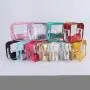 New Trends Women Zipper Closed Concert purse Transparent Cosmetic Bag Designer Clear Stadium Bag PVC Crossbody Bag