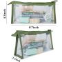 Gelory Waterproof Transparent Pencil Case PVC Clear Zipper Travel Cosmetic Bag Multi-Purpose School Pen Pencil Pouch