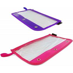 Gelory Pencil Pouch Stationery Bags Zipper Pencil Bag with PVC Window Zipper Pen Case Cosmetic Makeup Pouch School Pencil Bag