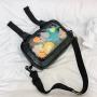 Ita bag manufacturer customized Ita shoulder bag with clear PVC window customized design Ita bag for display pins