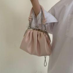Sweet Girl Hand Dumpling Bag Japanese And Korean Ins Premium Texture Fold Clip Bag One Shoulder Chain Cross-Body Female Bag