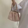 Sweet Girl Hand Dumpling Bag Japanese And Korean Ins Premium Texture Fold Clip Bag One Shoulder Chain Cross-Body Female Bag