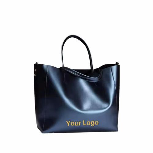 Custom New Fashion Wholesale Split Cowhide Leather Promotional Female Ladies Women's Tote Bags Handbags Personalised  With Logo