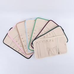 Gift Bag Pouches Custom Own Logo Flap Folded Jewelry Organizer Pouch Suede Microfiber Jewelry Packaging Bags