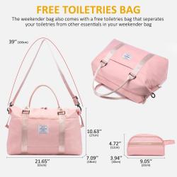 2023 LOVEVOOK 2pcs Cute Waterproof Custom Weekender Gym Overnight Duffel Bag with Toiletry Pouch Men Women Travel Luggage Bags