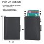 RFID Blocking Function PU Leather Automatic Pop Up Credit Card Holder Wallet