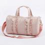 New Trends Ruffle Travel Duffel Bag Custom Designer Women Weekender Overnight Bag Gingham Plaid Pink Duffle Bag