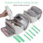 Large Travel-Friendly Leather Cosmetic Bag with Strap Portable Waterproof Anti-Dust Makeup Case Women Opens Flat Lay Makeup