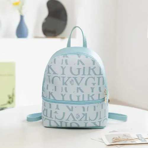 2024 Women's Small Schoolbag for Foreign Trade New Fashionable Letter Printed Casual Multi-Use Shoulder Bag Lady Style
