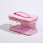 Newest Portable Multi Color Women Pink Transparent PVC Nylon Cosmetic Wash Bag Toiletry Bag Zipper Clear Makeup Bag