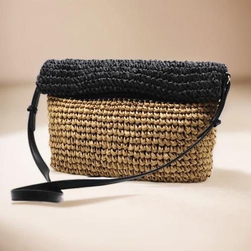 2024 New Fashion Folding Straw Woven Bag Dual purpose Single Shoulder Summer Woven Bag Handbags For Women