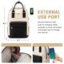 LOVEVOOK Fashion Stylish Girls Travel School nylon BookBag with USB Waterproof Teacher Nurse Student Laptop Backpack for women
