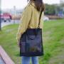 Gelory Fashion Student Book Stationery Storage Portable Large Capacity Multifunctional Hollow Mesh Shoulder Cross Storage Bag