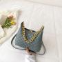 Diamond Shaped Lattice Bag For Woman Large Capacity Underarm Bag Pure Color Chain Women's Shoulder Bag JY1110