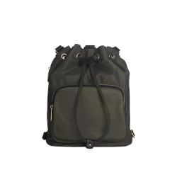 High Quality Custom Nylon Drawstring Bucket  Mini Green Waterproof Bag For Women Girl Backpack