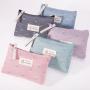 Waterproof Printed Canvas Cosmetic Bag Multifunctional Student Pencil Pouch Portable Small Zipper Wash Bag For Women