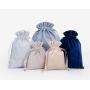 Custom Blank Colorful Veet and Canvas Bunch Flannel Bag Dust-Proof Drawstring Pocket for Jewelry with Ribbon Pocket