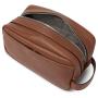 High quality Leather toiletry bag customized with logo genuine leather men's cosmetic bag