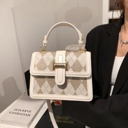 New high-end versatile checkered crossbody bag with one shoulder small square bag