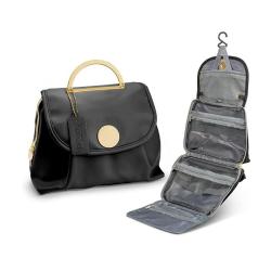 custom waterproof foldable makeup cosmetic bags organizer small hanging leather pu travel toiletry bag for women