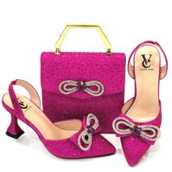 2024  Wedding Party High Heels Paired Handbag Pointed pumps and Handbag Set For Women Match