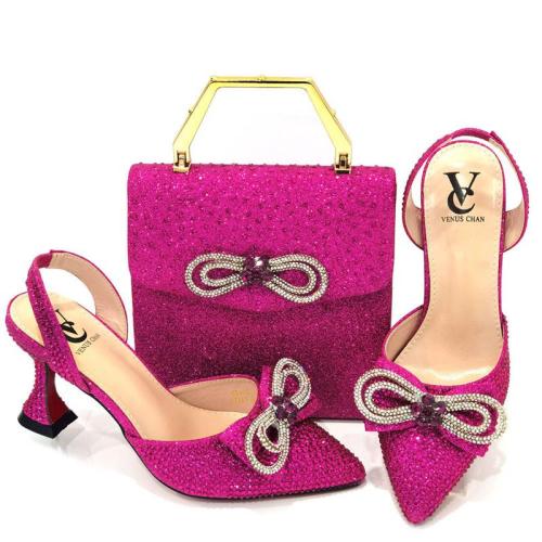 2024  Wedding Party High Heels Paired Handbag Pointed pumps and Handbag Set For Women Match