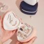 Wholesale Custom Portable Jewelry Box Pu Leather Cute Heart Travel Jewellery Organizerc Case Small Storage Jewelry Box 2024